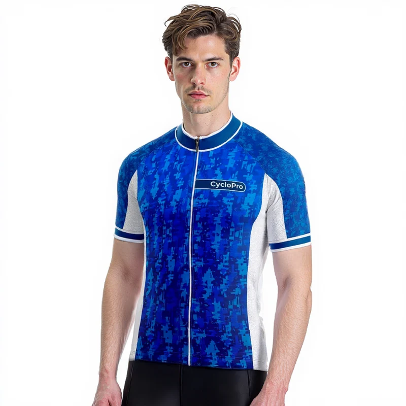 Maillot Cyclisme Route Bleu - Pixel+