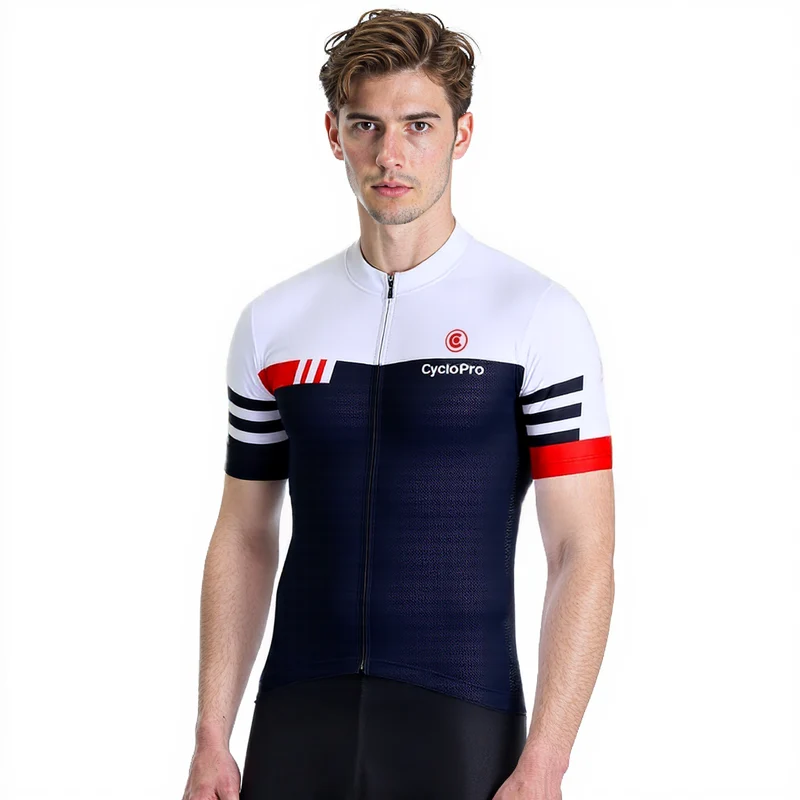 Maillot Cyclisme Route Blanche et Rouge - Pro+