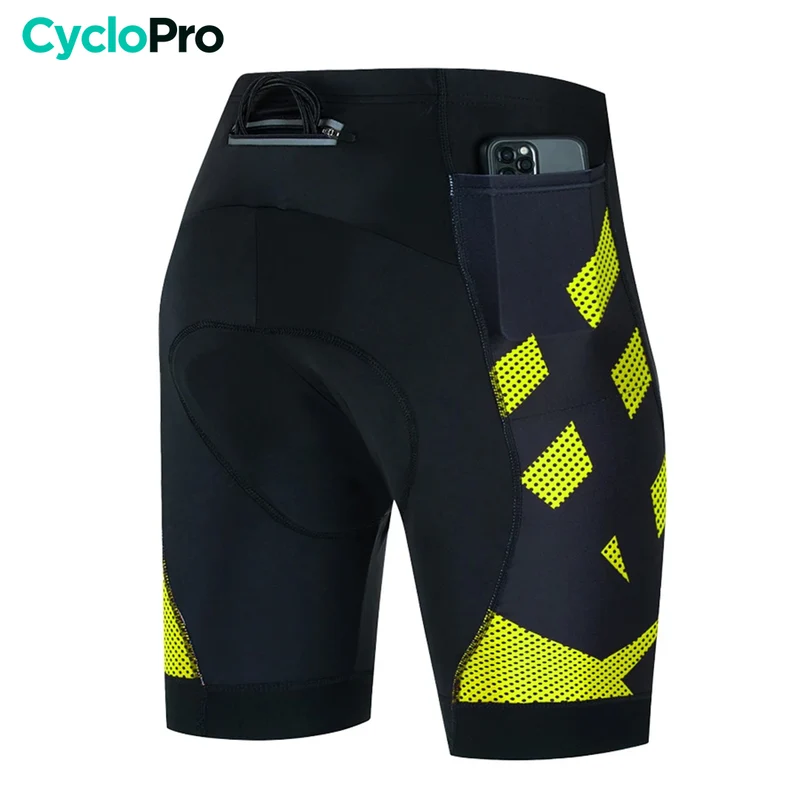 Cuissard Cycliste 3 Poches jaune - Practical+