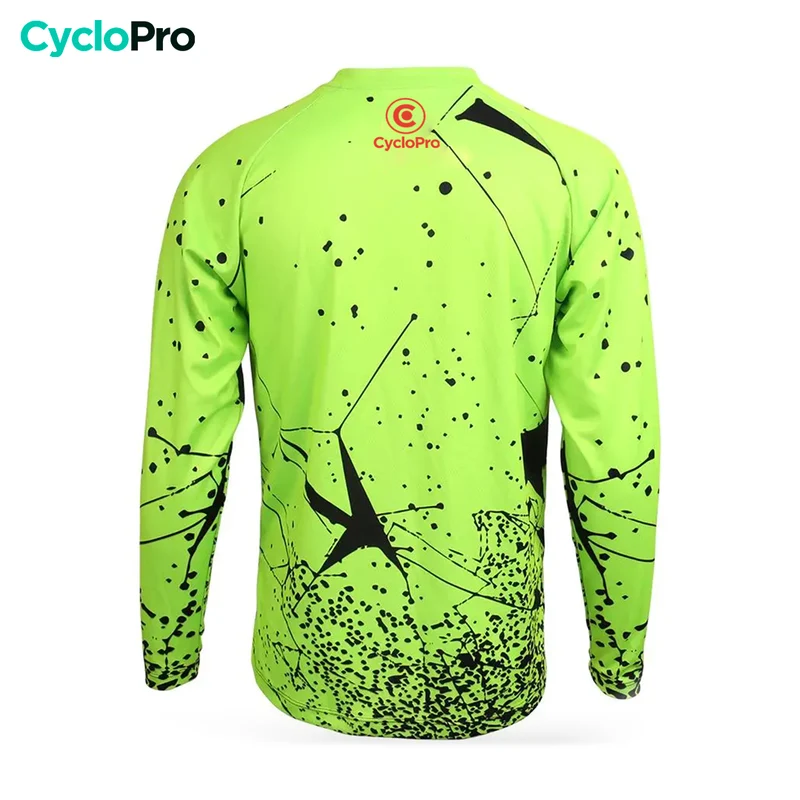 Maillot Vtt homme manche longue vert et rouge | AgilityMax