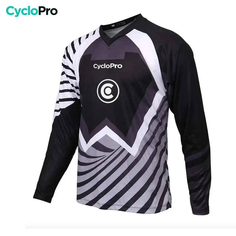 Maillot Vtt homme manche longue gris et blanc | AgilityMax