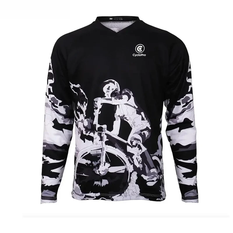 Maillot Vtt homme manche longue noir et blanc | AgilityMax