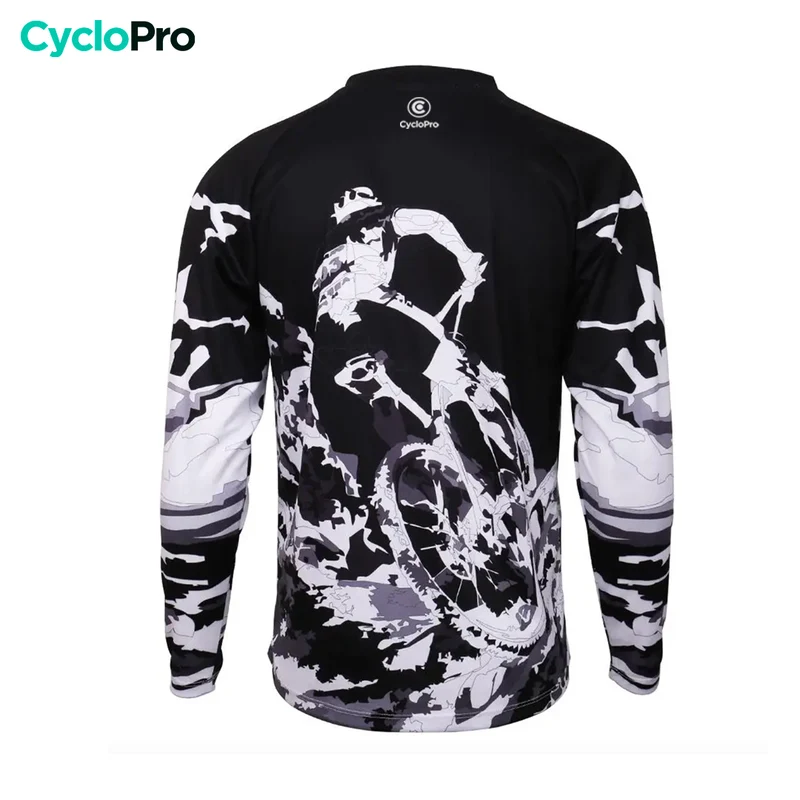 Maillot Vtt homme manche longue noir et blanc | AgilityMax