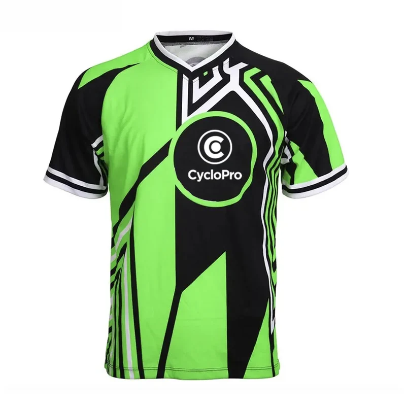Maillot Vtt homme manche courte noir et vert fluo | AgilityMax