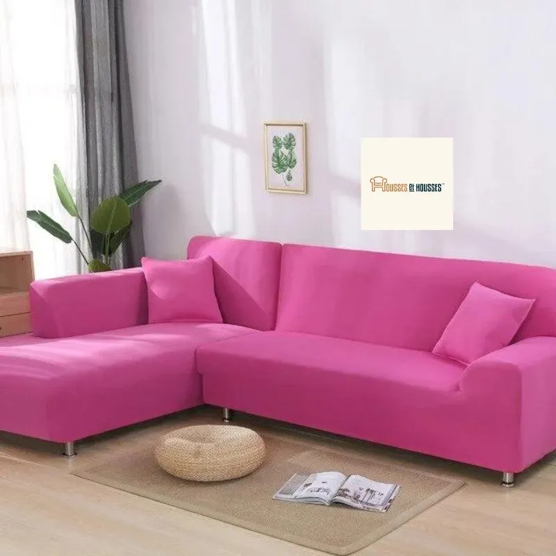 Housse de Canapé d'Angle Rose