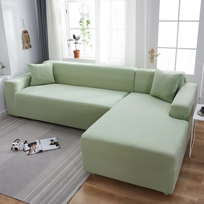 Housse de Canapé d'Angle Vert Clair