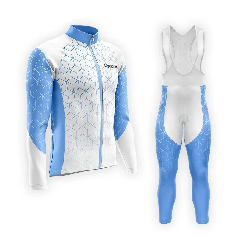 TENUE CYCLISTE AUTOMNE HOMME BLEU - CUBIC+