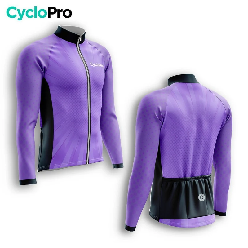 MAILLOT LONG DE CYCLISME AUTOMNE VIOLET - SPEED+