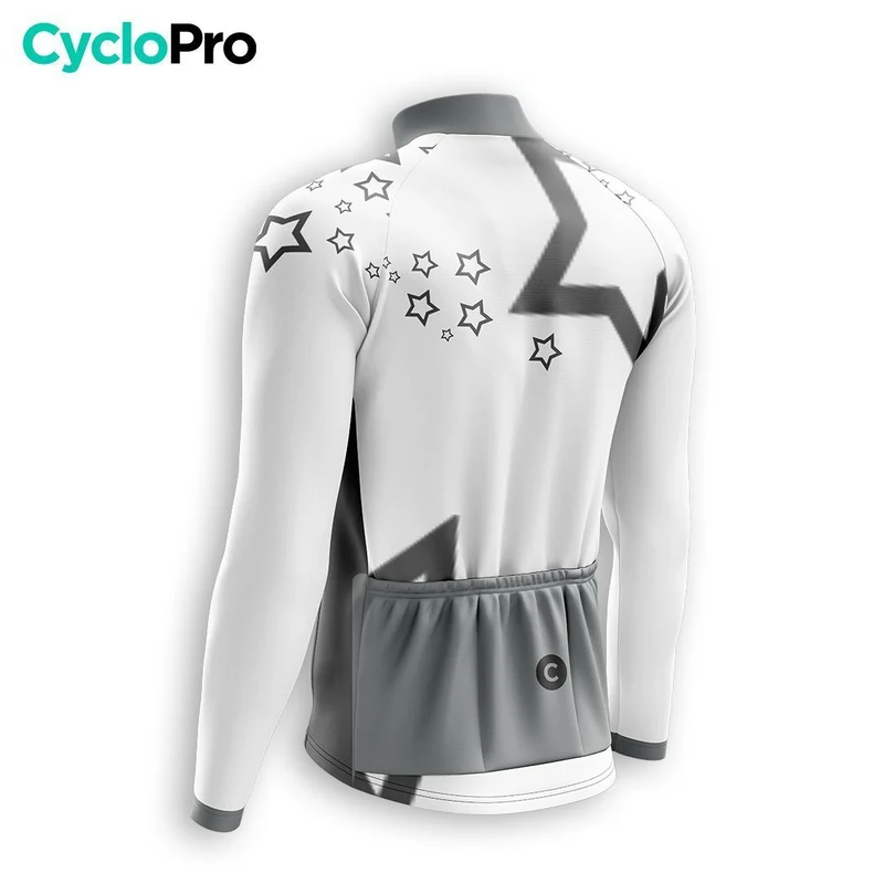MAILLOT LONG DE CYCLISME AUTOMNE BLANC - STAR+