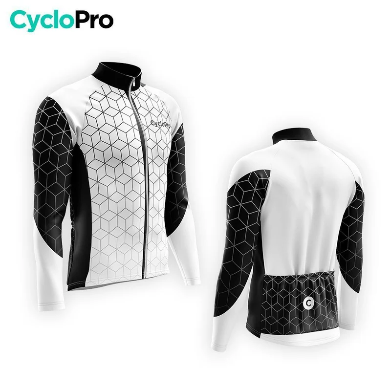 MAILLOT LONG DE CYCLISME AUTOMNE NOIR - CUBIC+
