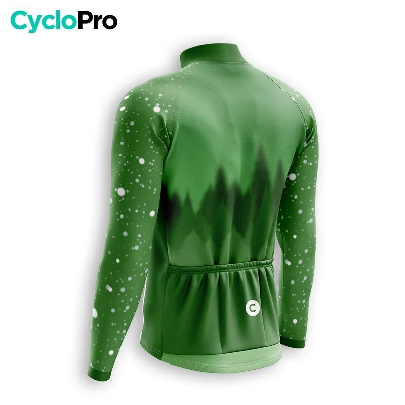 MAILLOT LONG DE CYCLISME AUTOMNE VERT - SNOW+