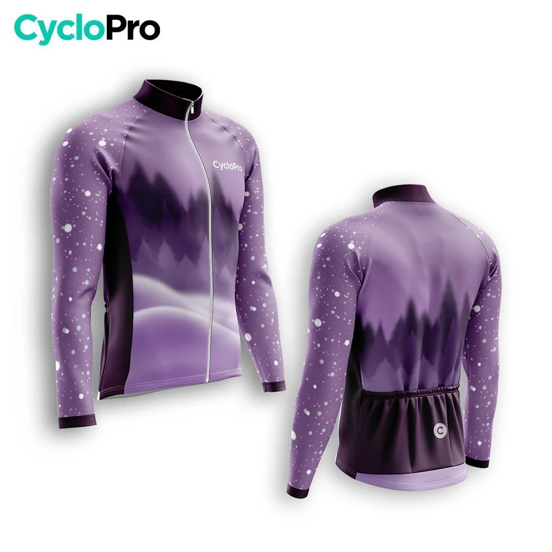 MAILLOT LONG DE CYCLISME AUTOMNE VIOLET - SNOW+
