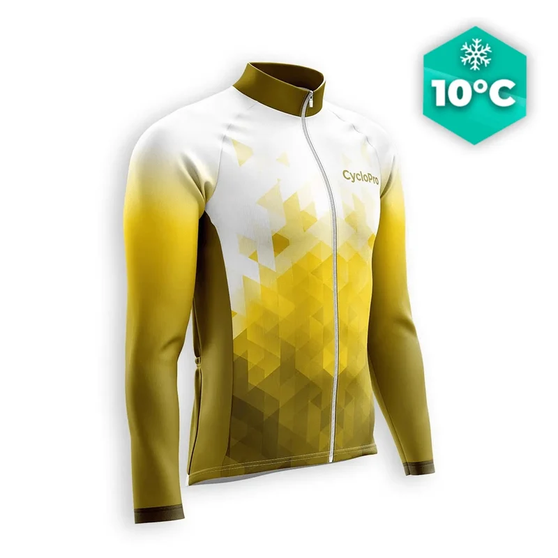 MAILLOT LONG DE CYCLISME AUTONOMNE JAUNE - CRISTAL+