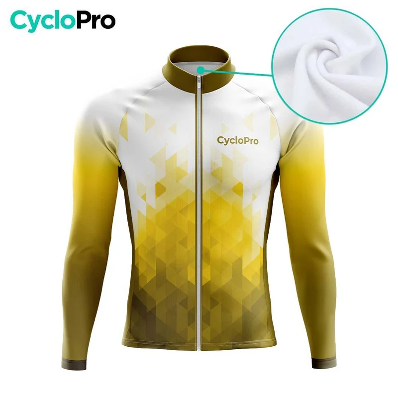 MAILLOT LONG DE CYCLISME AUTONOMNE JAUNE - CRISTAL+