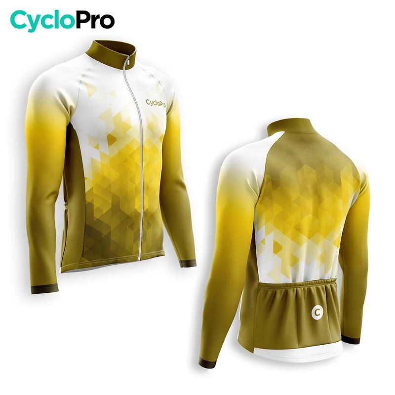MAILLOT LONG DE CYCLISME AUTONOMNE JAUNE - CRISTAL+