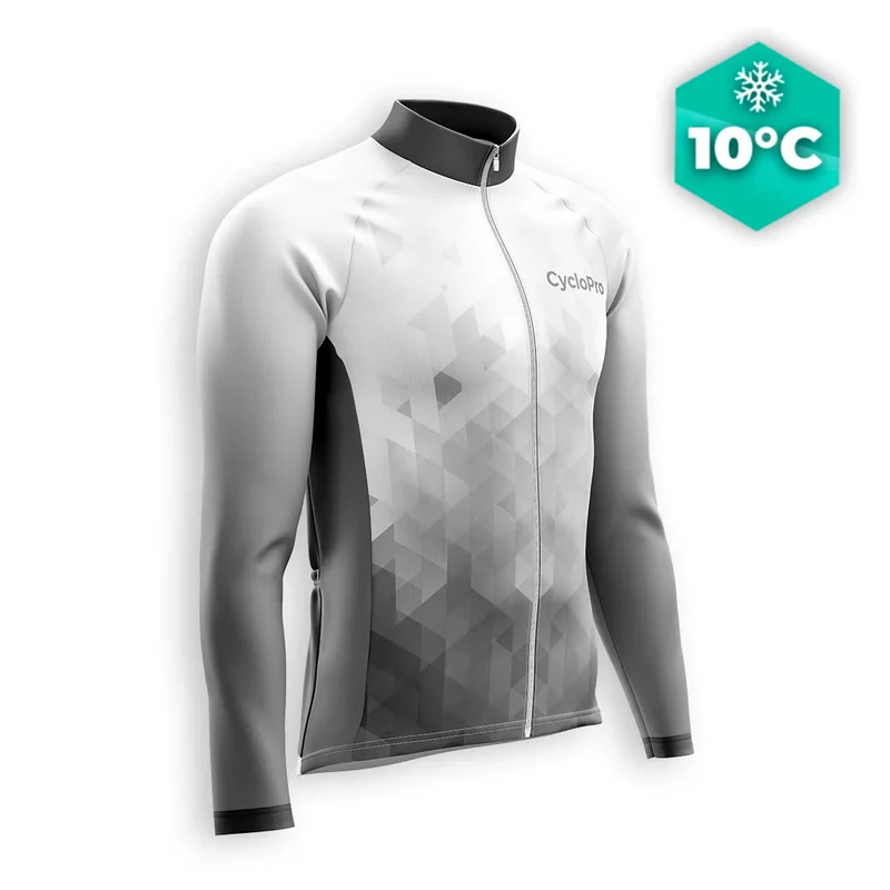 MAILLOT LONG DE CYCLISME AUTOMNE NOIR - CRISTAL+