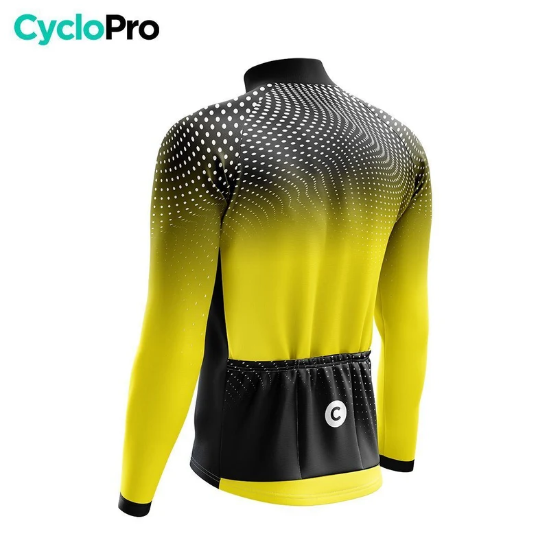 MAILLOT LONG DE CYCLISME AUTOMNE JAUNE - DIMENSION+