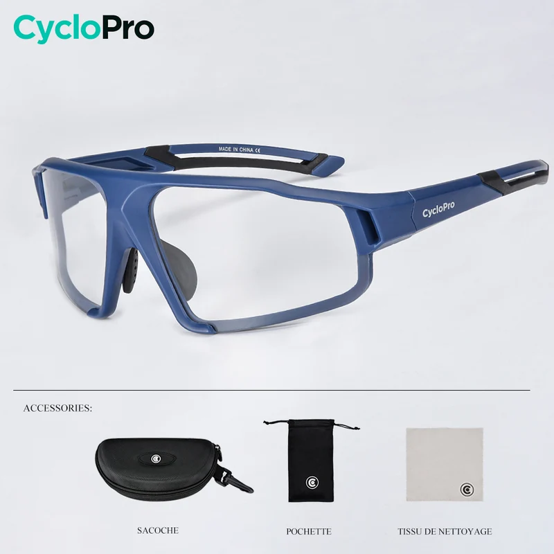 Lunettes Vélo Photochromiques bleue - Ascension+