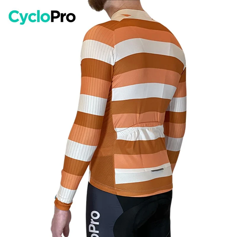 MAILLOT LONG DE CYCLISME ORANGE - HIVER - ÉVASION+