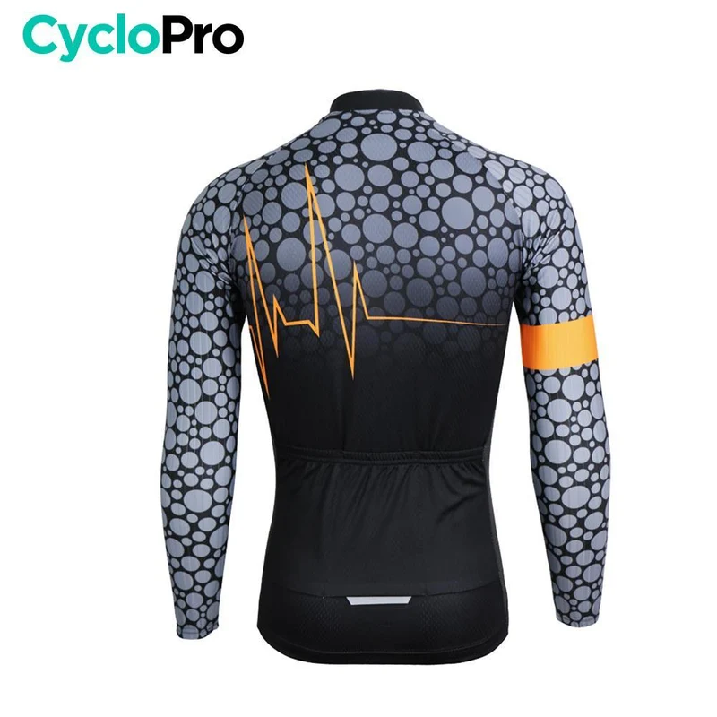 MAILLOT LONG DE CYCLISME ORANGE - HIVER - PULSATION+