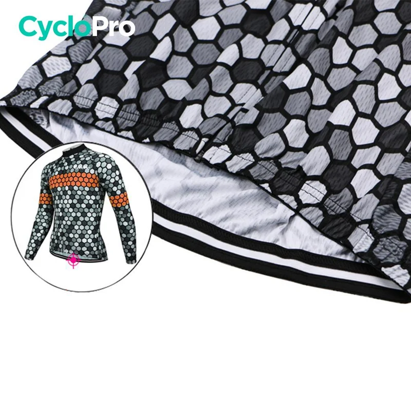 MAILLOT LONG DE CYCLISME ORANGE - HIVER - ATMOSPHERE+