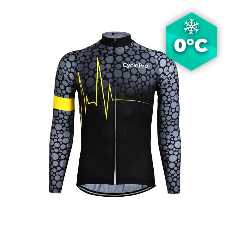 MAILLOT LONG DE CYCLISME JAUNE - HIVER - PULSATION+