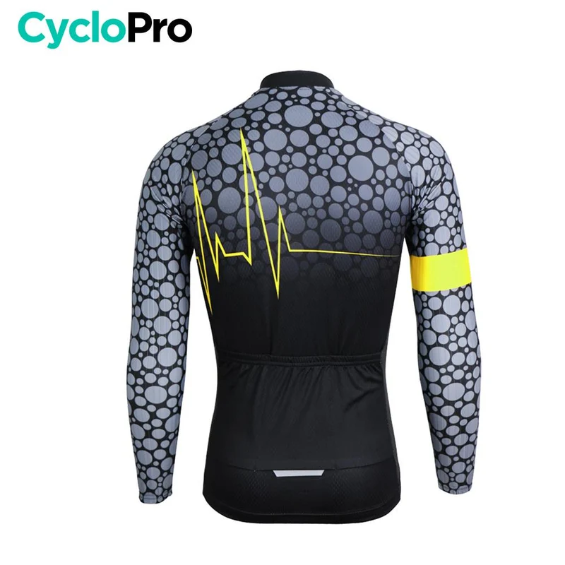 MAILLOT LONG DE CYCLISME JAUNE - HIVER - PULSATION+