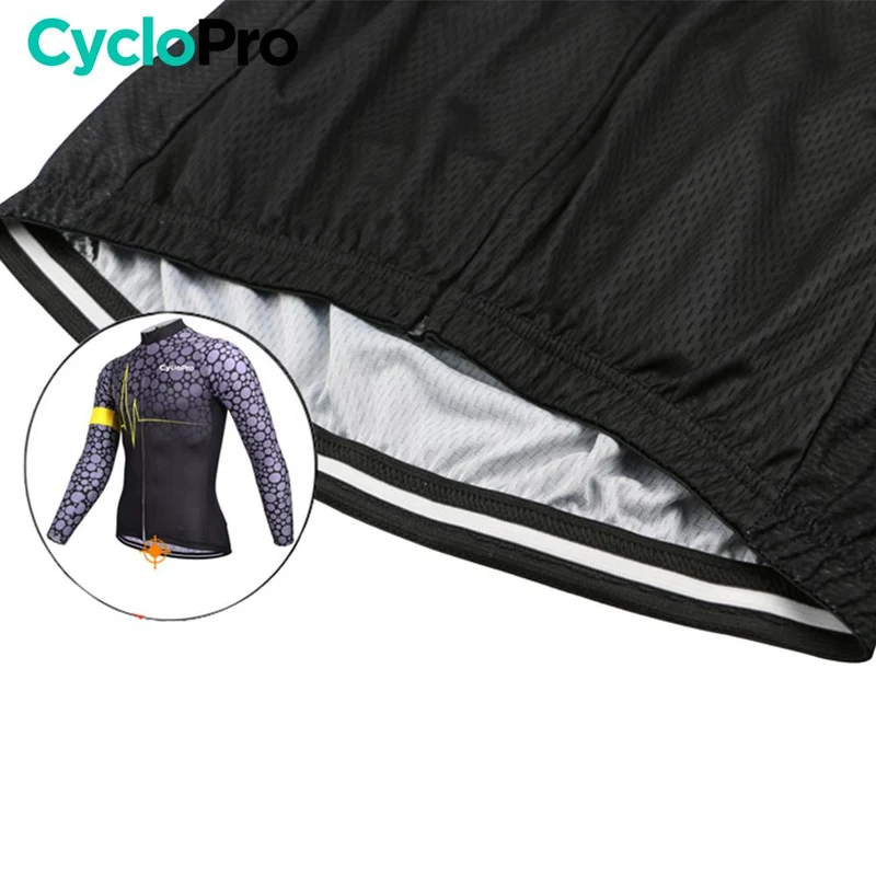 MAILLOT LONG DE CYCLISME JAUNE - HIVER - PULSATION+