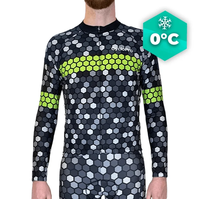 MAILLOT LONG DE CYCLISME JAUNE - HIVER - ATMOSPHERE+