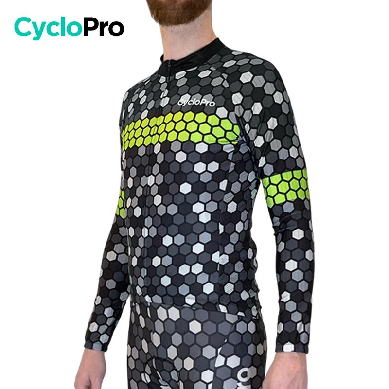 MAILLOT LONG DE CYCLISME JAUNE - HIVER - ATMOSPHERE+