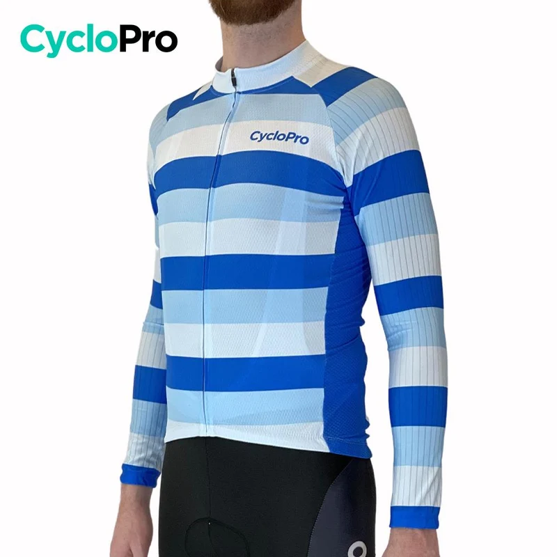 MAILLOT LONG DE CYCLISME BLEU - HIVER - ÉVASION+