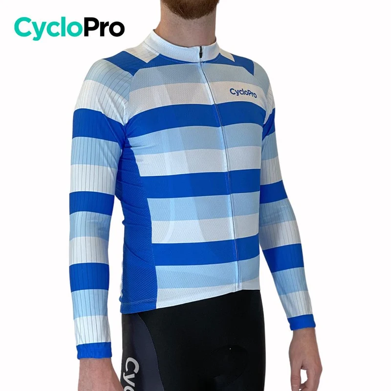 MAILLOT LONG DE CYCLISME BLEU - HIVER - ÉVASION+