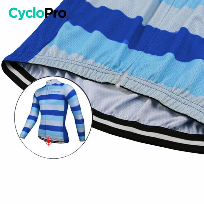 MAILLOT LONG DE CYCLISME BLEU - HIVER - ÉVASION+