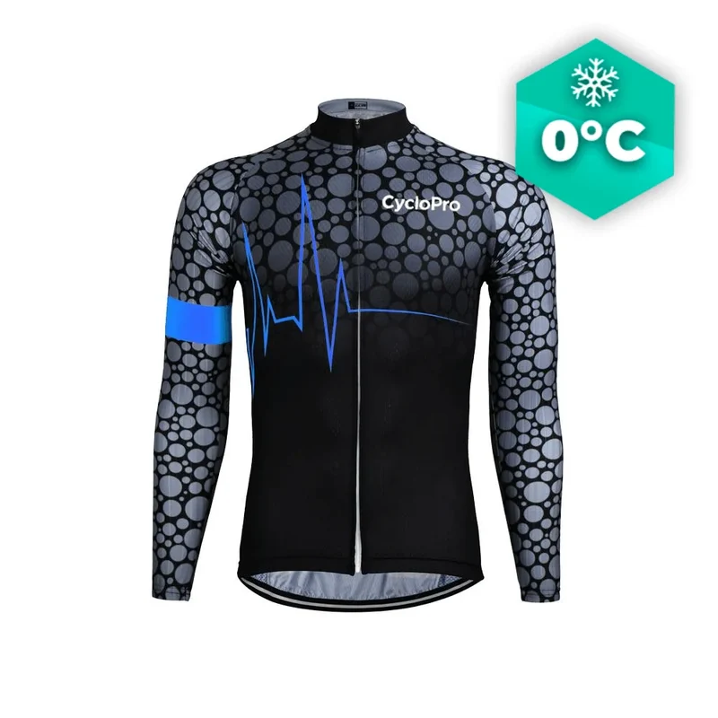 MAILLOT LONG DE CYCLISME BLEU - HIVER - PULSATION+