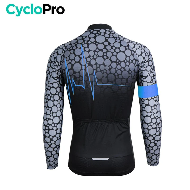 MAILLOT LONG DE CYCLISME BLEU - HIVER - PULSATION+