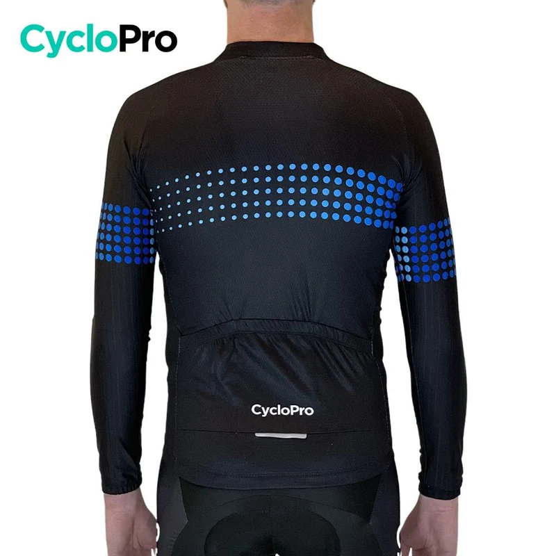 MAILLOT LONG DE CYCLISME BLEU - HIVER - LIBERTY+