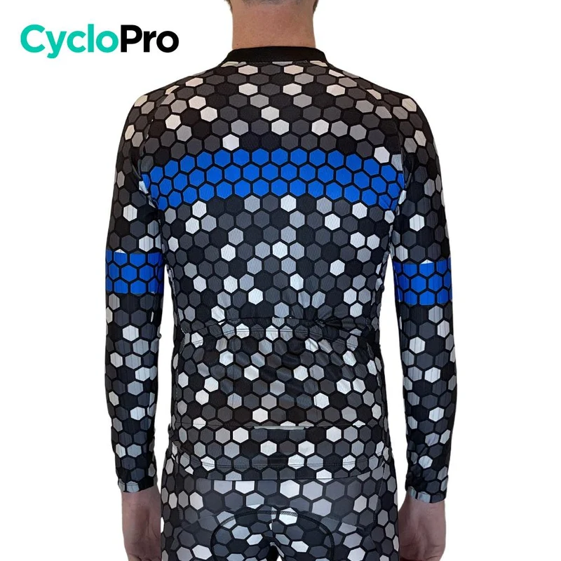 MAILLOT LONG DE CYCLISME BLEU - HIVER - ATMOSPHERE+