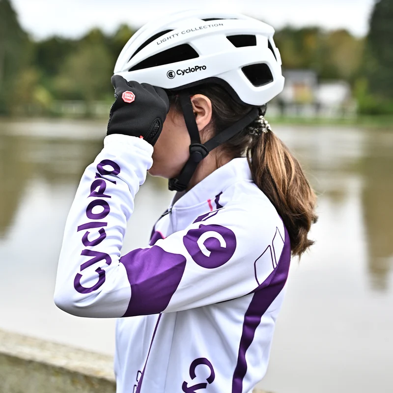 MAILLOT LONG DE CYCLISME VIOLET - HIVER - CONFORT+