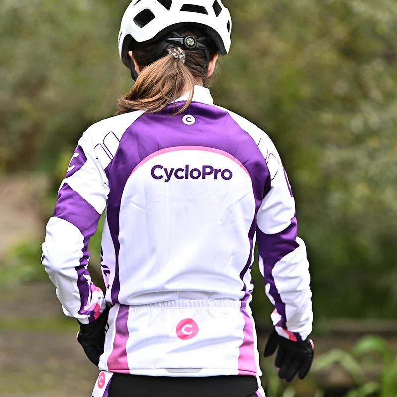 MAILLOT LONG DE CYCLISME VIOLET - HIVER - CONFORT+