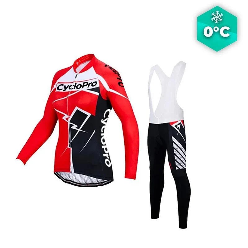 Tenue Vélo Femme Hiver Rouge - Confort+