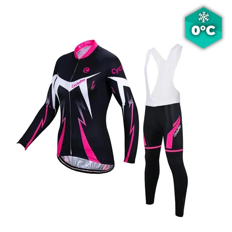 Tenue Vélo Hiver Rose - Confort+