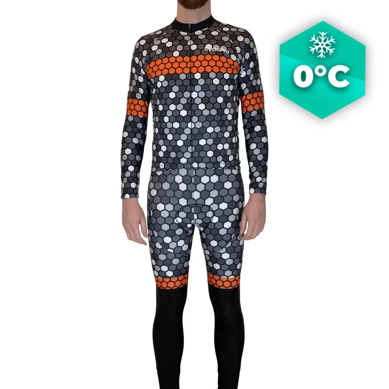 Tenue cycliste hiver Orange - Atmosphère+
