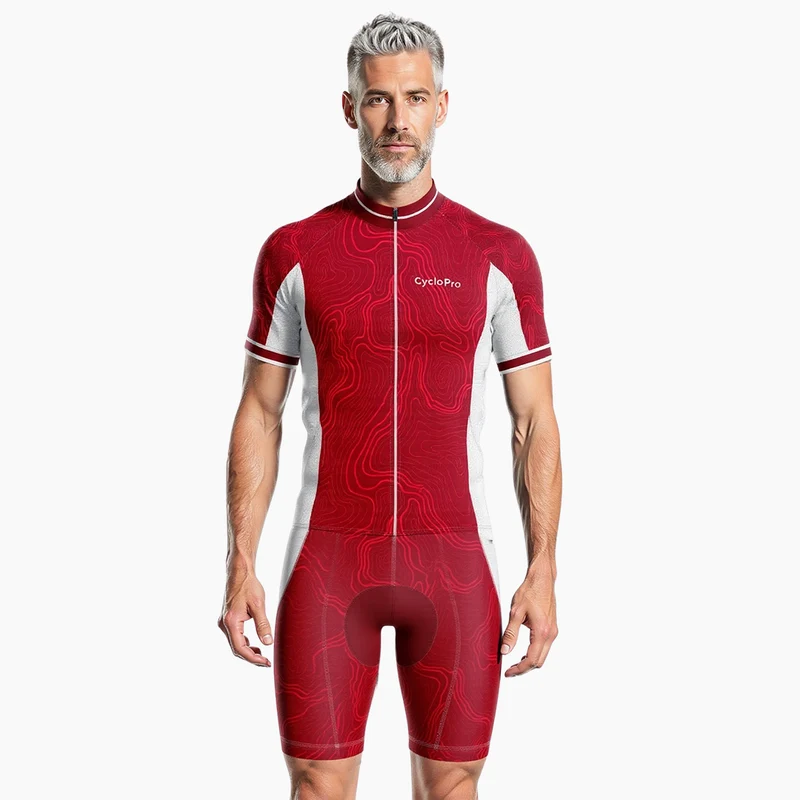 TENUE DE CYCLISME ÉTÉ HOMME ROUGE - FLUIDITY+