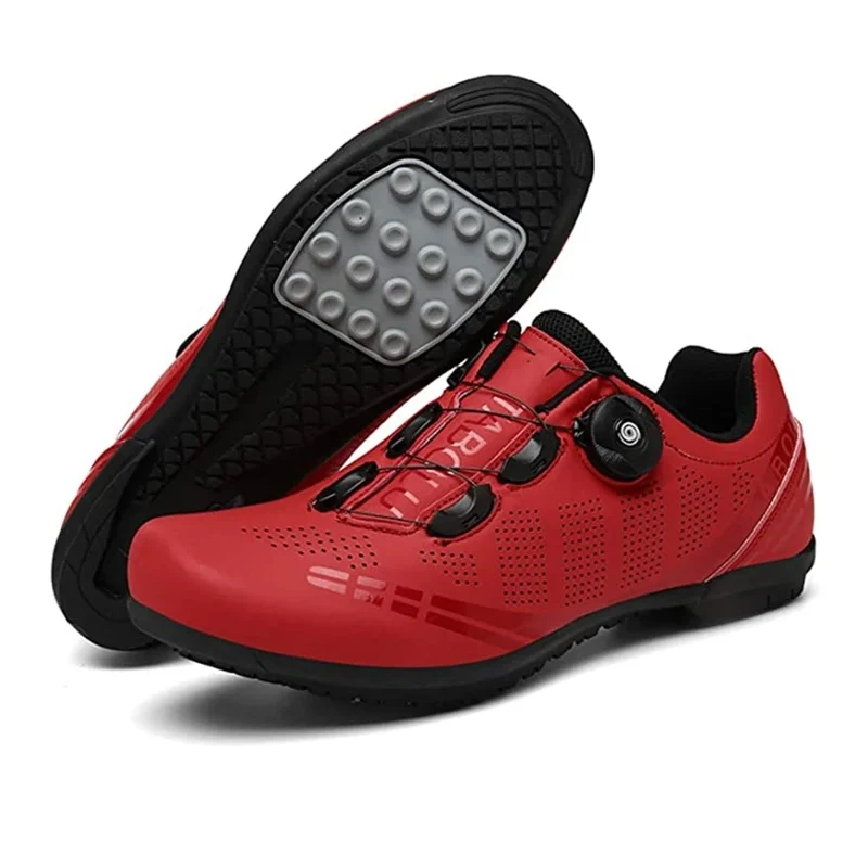 Chaussures Vélo Rouges Route/VTT - Plate+