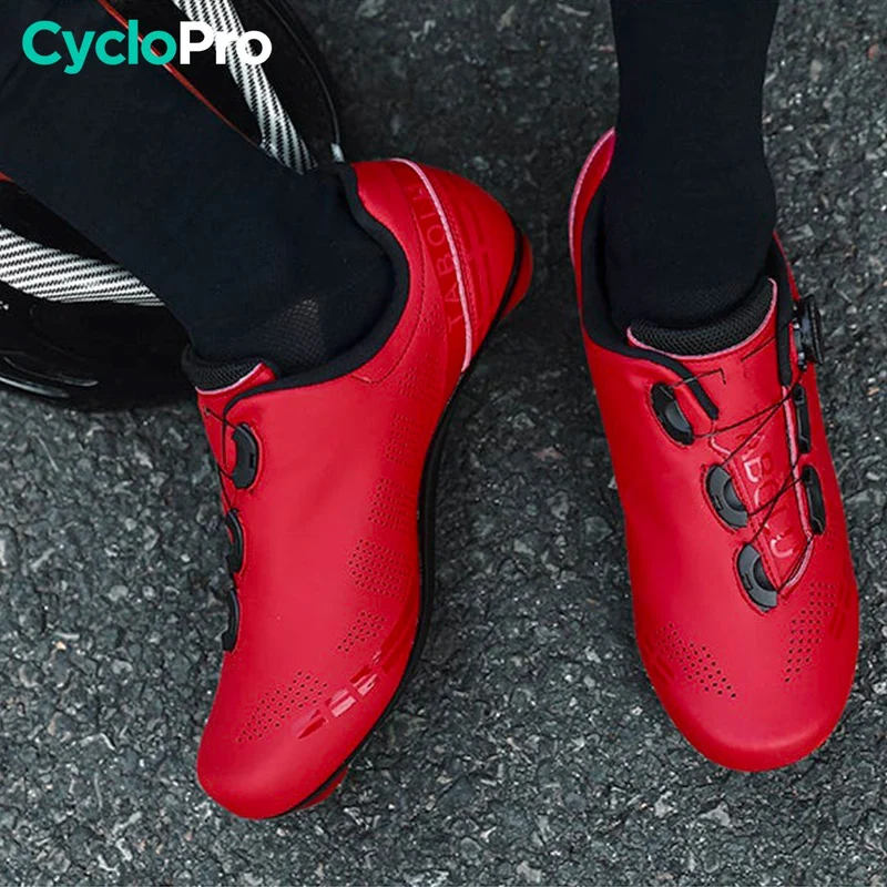Chaussures Vélo Rouges Route/VTT - Plate+