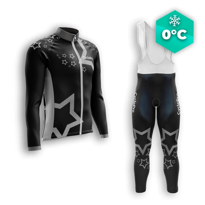 TENUE CYCLISTE HIVER HOMME NOIRE - STAR+