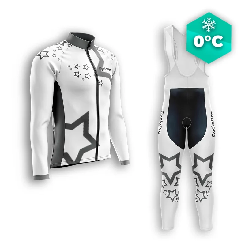 TENUE CYCLISTE HIVER HOMME BLANCHE - STAR+