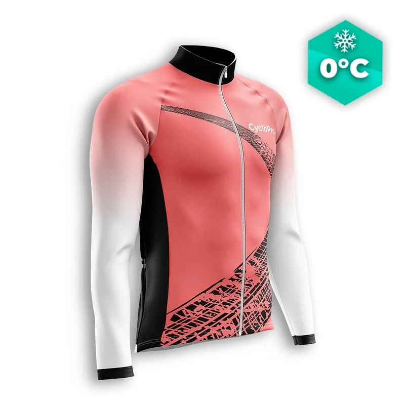 MAILLOT LONG DE CYCLISME HIVER ROUGE - TRACE+