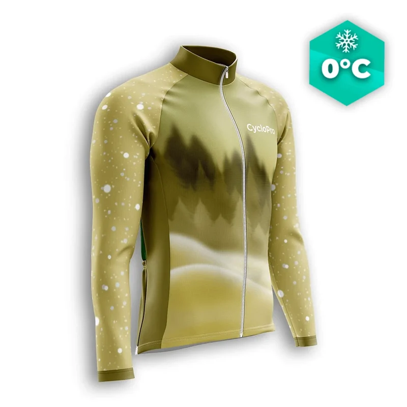 MAILLOT LONG DE CYCLISME HIVER JAUNE - SNOW+