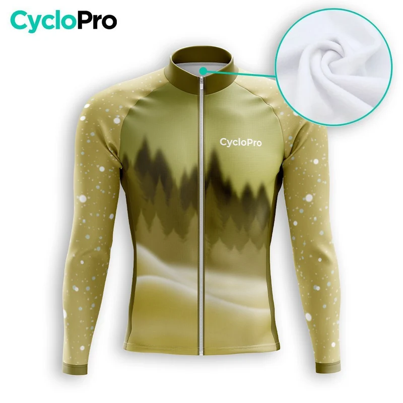 MAILLOT LONG DE CYCLISME HIVER JAUNE - SNOW+